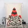 2019 Nuevas bolsas de Navidad Bolsa de lona grande con monograma de Papá Noel con cordón con renos Bolsas de saco de regalos de Navidad con monograma 50X70cm