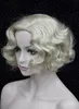 Livraison gratuite charmante belle nouvelle vente chaude Sexy Ladies perruque courte Classy Vintage Curly Wavy Wig Noir / Marron / Blonde Perruques