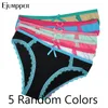 Ejumpper 5 stks / pack vrouwen ondergoed katoen sexy slipje schattige effen lage taille dagelijkse meisjes slips damesknickers lingerie