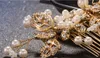 Gold Silver Bridal Wedding Hair Combs Pearls Crystal Bridal Hair Comb Girls Bridal Headpieces Headdress Headwear Flowers Hair Accessories