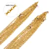 Kedja Halsband Bredd 2mm / 1mm Guld / Silver / Rose Guld / Svart Rostfritt Stål Halsband för hängen Present 50PCS Lots Bulk Partihandel