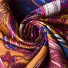 New Twill Silk Scarf Women fairy Tale Character Printing Square Scarves Fashion Wrap Female Foulard Large Hijab Shawl Neckerchief 130*130CM