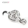 CLUCI symbole musical Treble Clef forme perle cage pendentif 925 collier en argent sterling pendentif 3pcs S18101607