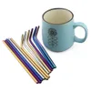 new size 6190mm stainless steel drink straw reusable rainbow gold metal straight bend straws drink tea bar drinking straws