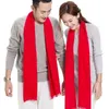 sciarpa da uomo rosso cinese sciarpe lunghe vestiti accessori scialle plaid solido moda inverno autunno caldo cumtom logo