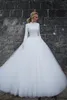 Nuovo abito da ballo abiti da sposa modesti con maniche lunghe collo alto arabo donne abiti da sposa tempio abiti da sposa con maniche