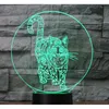 3D LED nachtlicht staande kat met 7 kleuren lichte woondecoratie lamp xmas gratis verzending # t56