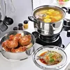 Household Double Layer Small Steamer Pot Stainless Steel Multi-layer Steamer Pot Apply to Gas and Induction Cooker