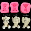 New Product Lovely Little Bear Cover Eye Cover Mouth Cover Ears Mould Sugar Cake Decorating Tools Decoration Model Silicone Mold