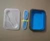 1 pièces/lot livraison gratuite Silicone pliable boîtes à lunch micro-ondes boîte à lunch extérieur alimentaire conteneur Bento boîte cuisine vaisselle