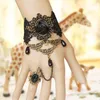 Moda jóias góticos artesanais vintage rendas vampiro anel pulseira conjunto