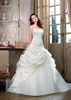 Best Selling 2019 Glamour A-Line Lace Up Ruches Satijn Ivory Trouwjurken Mooie Flare Bridal Gown Divid8318