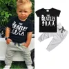 40 Styl Baby Boys Girls Sets Ins Fox Stripe Letter Garnitury Dzieci Niemowlę Casual Krótki Rękaw Koszulka + Spodnie 2 sztuk Ustawia noworodka piżamy