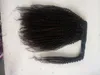 Brezilyalı İnsan Virgin Remy Afro Kinky kaba at kuyruğu Saç Uzantıları Siyah Kadınlar İçin 100g Tek Parça Ins Natral Siyah Renk Klip