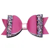 Mode Double nœud Bling Fille Pinces À Cheveux Bébé Filles Paillettes En Cuir Arcs Enfants Barrette Mignon Papillon Enfants Cheveux Accessoires Y573