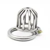 2 Styles Male Chastity Device Penis Lock Stainless Steel Cock Cage Metal Chastity Belt Sex Toys For Men With Curved Penis Ring