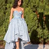 Petals Applique High-Low Prom Dresses Sweetheart Sleeveless Beads Lace Ball Gown Party Dress Glamorous Saudi Arabia 2018 Prom Dresses