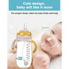 Marca bebê mamadeira 2em1 Seguro PPSU Garrafa 210 ml 300 ml BPA Livre infantil Straw Aprender Beber água copo garrafa Bebedor R4