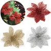 10 pcs Colorido Glitter Artificial Oco Flores Festa De Casamento De Natal Xmas Árvore Casa Dia Dos Namorados Decorações