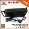 High Quality 1400W Ebike Bicycle Rear Rack Battery 48V 24Ah with Tail Light used S amsung cell & 30A BMS + Charger FREE SHIPPING