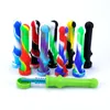 Kit de collecteur de silicone Concentré Pipe à main avec clous en titane Dab Plate-formes d'huile de paille pour brûleur à huile de cire d'herbes sèches DHL