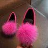 2017 filles chaussures automne nouveau moyen et grand enfants fourrure fourrure chaussures chaussures souples casual