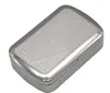 Caixa de ferro quadrada prateada, caixa de metal simples, caixa de cigarro de metal conveniente.