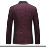 2018 New  Fashion Men Suits Blazers Red printing Slim Fit Suit Formal Wedding Business Male Tuxedos Groom Prom Party Suit