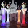 Hochzeitsdekoration, römische Säule, Willkommensbereich, Säule mit LED-Lichtern, glänzendes Partyzubehör, 4 Stück