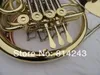 Profesjonalny podwójny wiersz 4 Klucze Single French Horn F BB Key Gold Lacquer Split B Płaskie instrumenty wiatru French Horn Dector