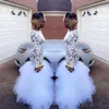 Black Girl Prom Dresses Long Sleeve White Lace Formal Evening Gown Mermaid 2019 Sheer Neck Sexy Women Party Gowns 2K18 See Through