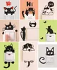 Bricolage drôle mignon chat noir chien Rat souris Animls interrupteur décalcomanie Stickers muraux maison décalcomanies chambre enfants chambre lumière salon décor