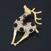 Потрясающая Австрия кристаллы Very Cute Sika Deer Брошь Элегантного цвет золота гальваническим сплав Прекрасных животные Именной Специальный подарок Pin