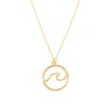 Collier vague pour les femmes en gros bijoux nautiques cadeau océan bijoux couleur argent simple collier pendentif plage