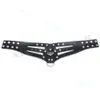 Bondage Zwarte Slave Gothic Punk Neck Collar Studded 3 Lagen Klinknagel Choker Chain Leash # R87