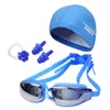 New Women Men Anti Fog UV Protection Surfing Swimming Goggles Professional Swim Glasses with Swim Caps Earplugs Nose Clip Set7215026