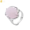 CSJA Nuevas Mujeres Al Por Mayor Anillos de Dedo Oval Piedra Natural de la Salud Cabochon Rosa Púrpura Cristalino ePacket Envío Gratis Joyería E583 A