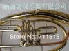 Golden Lacquer 3 Key Flat Bb Bass Tube French Horn Brand Musical Instrument With Mouthpiece And Nylon Case Free Shipping