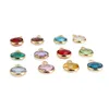 New Trendy 12 colori Crystal Birthstone 8.6MM rotonda collana pendente in oro 100 pezzi all'ingrosso (senza catene)