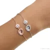 fashion elegant jewelry 165cm extend adjust girl gift rose gold gemstone bling delicate chain fashion stone bracelet4476519