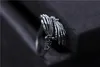 925 anel de prata esterlina criativo crânio osso dedo anel fantasma garra mão maré anéis dos homens e das mulheres retro crânio hip hop jóias c4712914