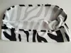 100st White Black Color Zebra Print Mönster Spandex Chair Band No Buckle for Weding Decoration Use