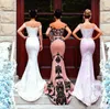 Потрясающие русалки в странах невесты платья платья с плечевой кружевной аппликации.