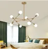 Creatieve moderne led kroonluchter verlichting veranderbare modus kroonluchters plafondlamp goud zwart voor binnenverlichting 6/8/10 hoofden