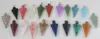 24 Pcs Mixed Gemstone Arrow charm pendants M1713