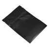 4 Boyutlar Mat Siyah 100 PCS Lot Yeniden Olunabilir Folyo Alüminyum Fermuar Ambalaj Çantaları Kahve Çayı Tozu Mylar Çantalar Mylar Folyo Yiyecekleri Gra276k