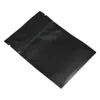 8x12 cm 200 Pack Zipper Lock Matte Black Mylar Foil Bag Foil Aluminium Food Long Term Storage Packaging Bag pour Café Thé Poudre w2905