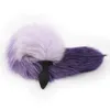 New silicone black Anal Plug beads pink purple fox tail Butt plug Role Play Flirting Fetish erotic sex Toy for Women S924