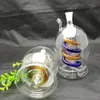 new Smoking Pipe Mini Hookah glass bongs Colorful Metal Shape Big Belly Dished Glass Water Smoke Bottle