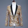 Men 4 Colors Fashion Slim Blazers Coat Male Sequins Jackets Prom Formal Host stage performance Clothing Nightclub Singer Chorus DS Costumes